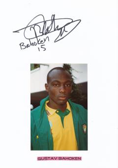 Gustav Bahoken  Kamerun  Fußball Autogramm 30 x 20 cm Karte original signiert 