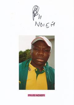 Pius Ndiefi  Kamerun  Fußball Autogramm 30 x 20 cm Karte original signiert 