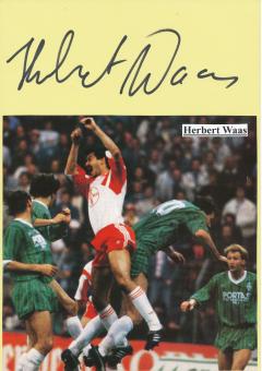Herbert Waas  Bayer 04 Leverkusen  Fußball Autogramm 30 x 20 cm Karte original signiert 