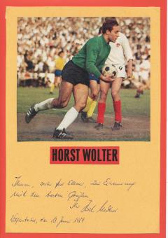 Horst Wolter  DFB  Fußball Autogramm 30 x 20 cm Karte original signiert 
