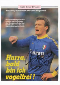 Hans Peter Briegel  Weltmeister WM 1990  DFB  Fußball Autogramm 30 x 20 cm Karte original signiert 