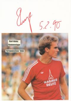 Karl Heinz Rummenigge  FC Bayern München  Fußball Autogramm 30 x 20 cm Karte original signiert 