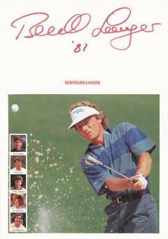 Bernhard Langer  Golf Autogramm 30 x 20 cm Karte original signiert 