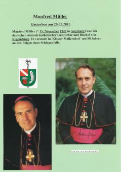 Manfred Müller † 2015  Bischof  Kirche  Autogramm Karte original signiert 