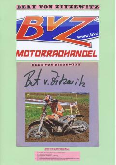 Bert von Zitzewitz   Motorrad Motocross Karte original signiert 