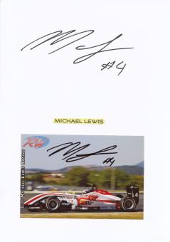 2  x  Michael Lewis  USA  Auto Motorsport Autogramm Karte  original signiert 