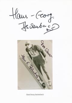 2  x  Hans Georg Aschenbach  DDR   Skispringen  Autogramm Karte  original signiert 