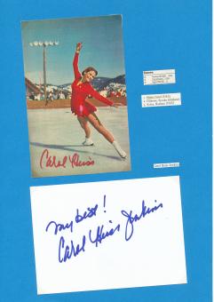 2  x  Carol Heiss Jenkins  USA  Eiskunstlauf  Autogramm Karte  original signiert 