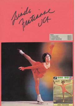 Linda Fratianne  USA  Eiskunstlauf  Autogramm Karte  original signiert 