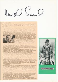 Hendrik Snoek   Reiten  Autogramm Karte  original signiert 