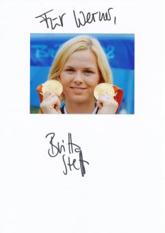 Britta Steffen  Schwimmen  Autogramm Karte  original signiert 