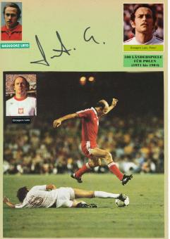 Grzegorz Lato  Polen  WM 1974  Autogramm Karte  original signiert 