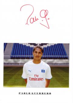 Paolo Guerrero  Hamburger SV  Autogramm Karte  original signiert 