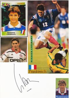 Bixente Lizarazu  Frankreich  Weltmeister WM 1998  Autogramm Karte  original signiert 