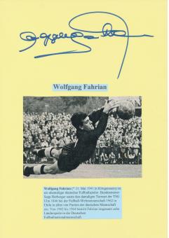 Wolfgang Fahrian  DFB  Autogramm Karte  original signiert 