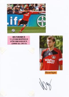 Henrique  Bayer 04 Leverkusen  Autogramm Karte  original signiert 