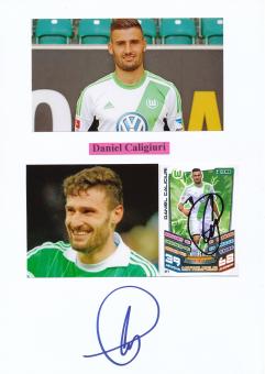 2  x  Daniel Caligiuri  VFL Wolfsburg   Autogramm Karte  original signiert 
