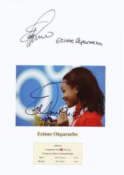 2  x  Ezinne Okparaebo  Norwegen  Leichtathletik  Autogramm Karte  original signiert 
