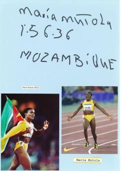 Maria Mutola  Mosambik  Leichtathletik  Autogramm Karte  original signiert 