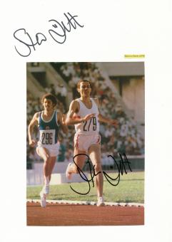 2  x  Steve Ovett  Großbritanien  Leichtathletik  Autogramm Karte  original signiert 