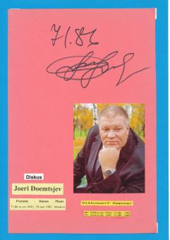 Juri Dumtschew † 2016  Rußland  Leichtathletik  Autogramm Karte  original signiert 