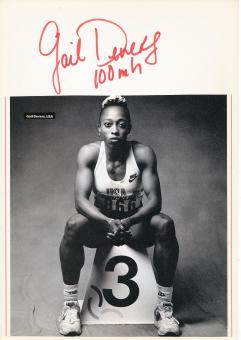 Gail Devers  USA  Leichtathletik  Autogramm Karte  original signiert 