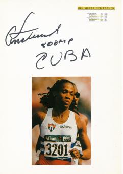 Ana Fidelia Quirot  Kuba   Leichtathletik  Autogramm Karte  original signiert 