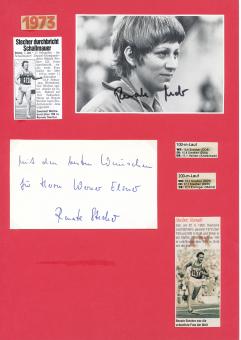 2  x  Renate Stecher  DDR   Leichtathletik  Autogramm Karte  original signiert 