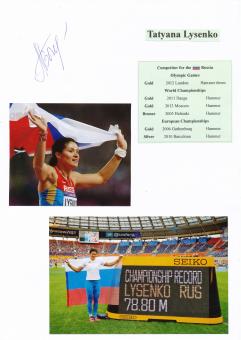 Tajana Lysenko  Rußland  Leichtathletik  Autogramm Karte  original signiert 