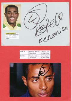 2  x  Kenenisa Bekele  Äthiopien  Leichtathletik  Autogramm Karte  original signiert 