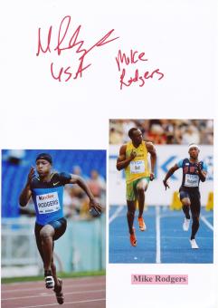 Mike Rodgers  USA  Leichtathletik  Autogramm Karte  original signiert 