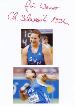 Christina Schwanitz  Leichtathletik  Autogramm Karte  original signiert 