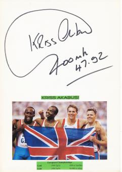 Kriss Akabusi  Großbritanien   Leichtathletik  Autogramm Karte  original signiert 