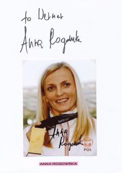 2  x  Anna Rogowska  Polen   Leichtathletik  Autogramm Karte  original signiert 