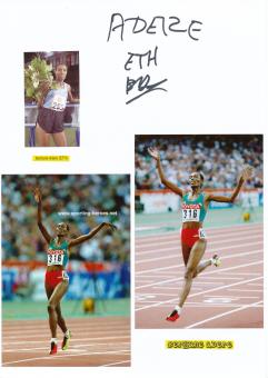 Berhane Adere  Äthiopien   Leichtathletik  Autogramm Karte  original signiert 