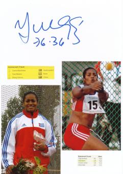 Yipsi Moreno  Kuba  Leichtathletik  Autogramm Karte  original signiert 