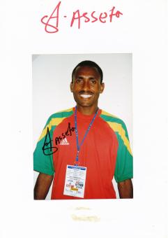 2  x  Assefa Mezgebu  Äthiopien  Leichtathletik  Autogramm Karte  original signiert 