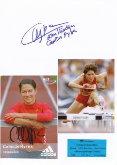2  x  Carolin Nytra  Leichtathletik  Autogramm Karte  original signiert 