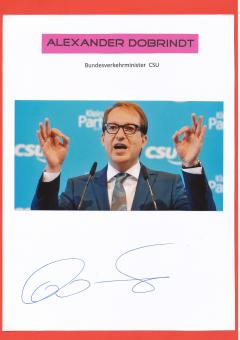 Alexander Dobrindt  CSU   Politik  Autogramm Karte  original signiert 