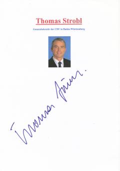 Thomas Strobl  CDU   Politik  Autogramm Karte  original signiert 