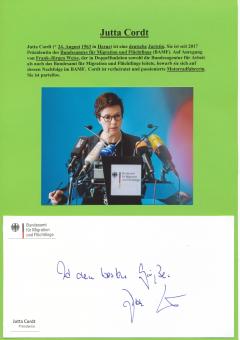 Jutta Cordt   Politik  Autogramm Karte  original signiert 