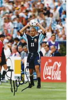 Juan Sebastian Veron  Argentinien  WM 2006  Fußball Autogramm 30 x 20 cm Foto original signiert 