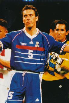 Laurent Blanc  Frankreich  Weltmeister WM 1998  Fußball Autogramm 30 x 20 cm Foto original signiert 