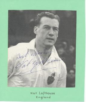 Nat Lofthouse † 2011  England WM 1954  Fußball Autogramm Bild original signiert 