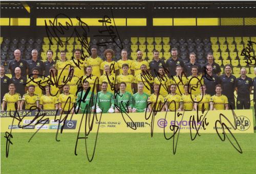 Borussia Dortmund  2019/2020  Mannschaftsfoto Fußball original signiert 