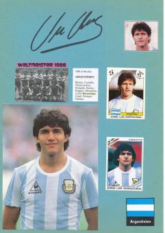 Jorge Burruchaga  Argentinien  Weltmeister  WM 1986  Fußball Autogramm Karte  original signiert 