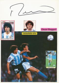 Oscar Ruggeri  Argentinien  Weltmeister  WM 1986  Fußball Autogramm Karte  original signiert 