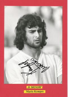 Mario Kempes   Argentinien  Weltmeister  WM 1978  Fußball Autogramm Foto  original signiert 