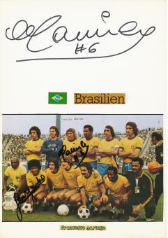2  x  Francisco Marinho † 2014  + Jairzinho  Brasilien WM 1974   Fußball Autogramm Bild  original signiert 