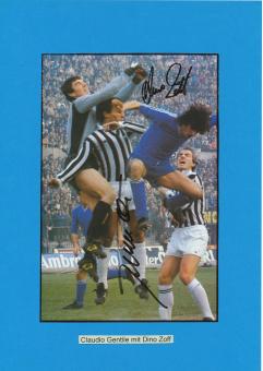 Claudio Gentile + Dino Zoff   Italien Weltmeister  WM 1982   Fußball Autogramm Bild  original signiert 